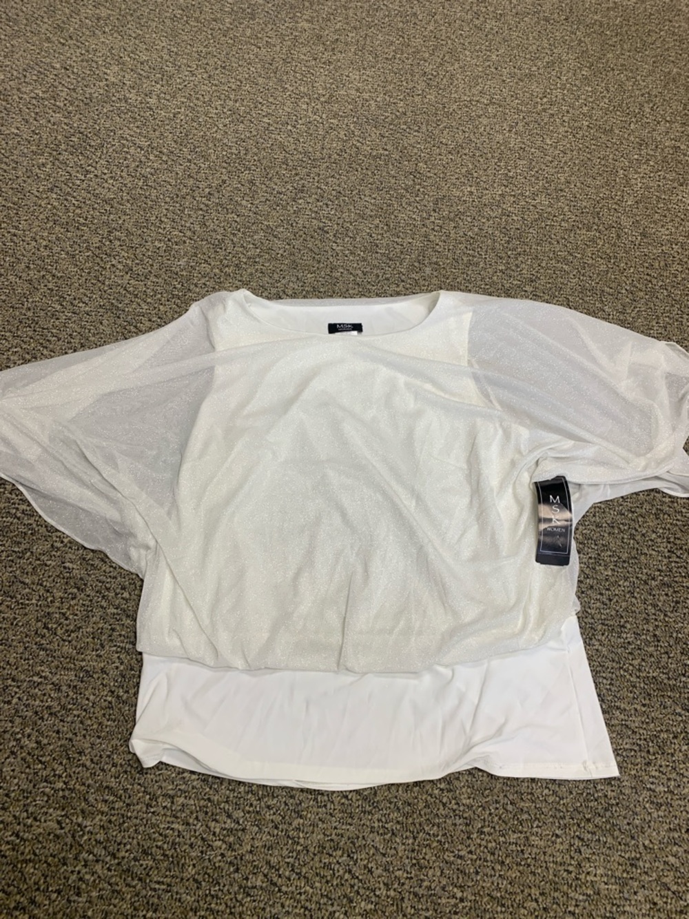 MSK White Women's cream blouse size 1X